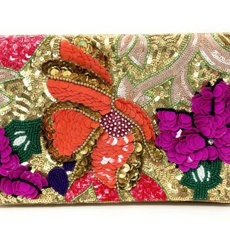 Palace Flower Banquet Sequin Beaded Clutch