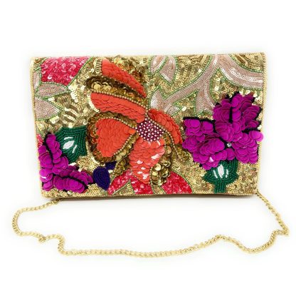 Palace Flower Banquet Sequin Beaded Clutch - Image 7