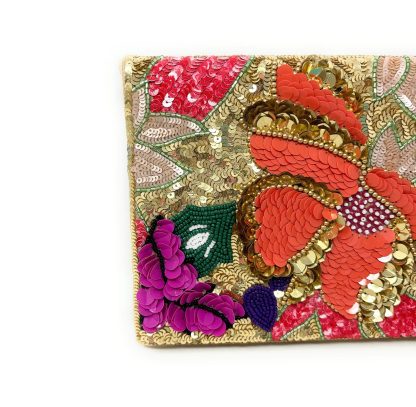 Palace Flower Banquet Sequin Beaded Clutch - Image 6