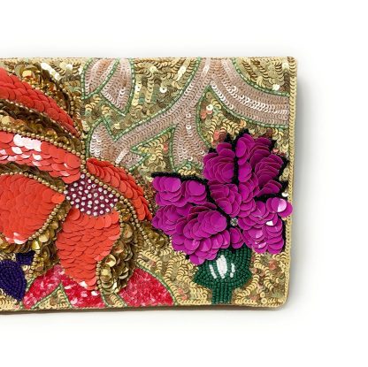 Palace Flower Banquet Sequin Beaded Clutch - Image 5