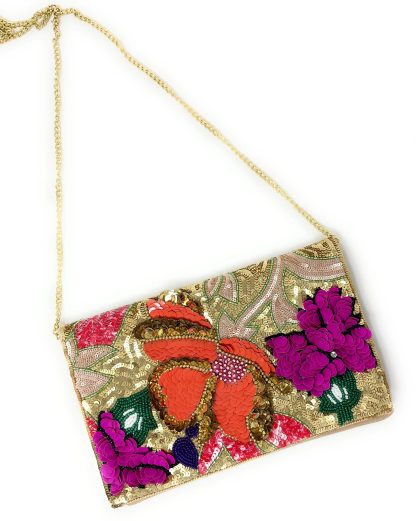 Palace Flower Banquet Sequin Beaded Clutch - Image 4