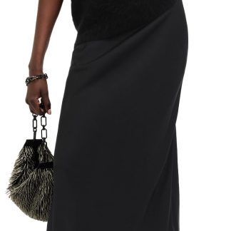 Black suspender long dress