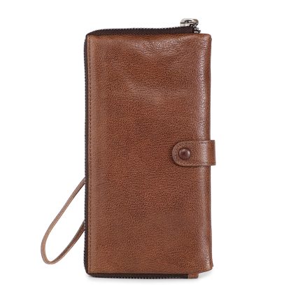 Vintage top-grain cowhide long wristlet wallet - Image 6