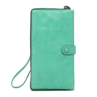 Vintage top-grain cowhide long wristlet wallet - Image 5