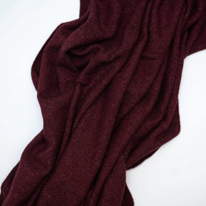 Vintage Burgundy Herringbone Tassel Throw Blanket - Image 11