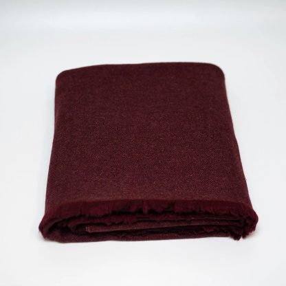 Vintage Burgundy Herringbone Tassel Throw Blanket - Image 10