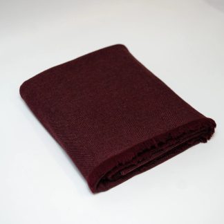 Vintage Burgundy Herringbone Tassel Throw Blanket