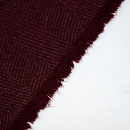 Vintage Burgundy Herringbone Tassel Throw Blanket - Image 5