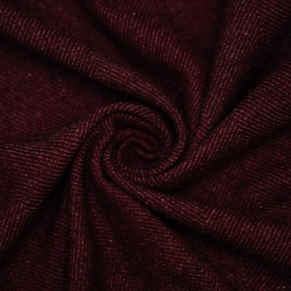 Vintage Burgundy Herringbone Tassel Throw Blanket - Image 3