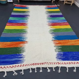 Handmade gradient rainbow tassel carpet