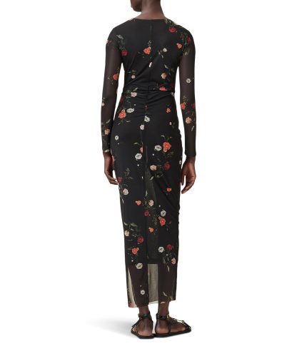 Black floral print mesh drawstring waist suit - Image 2