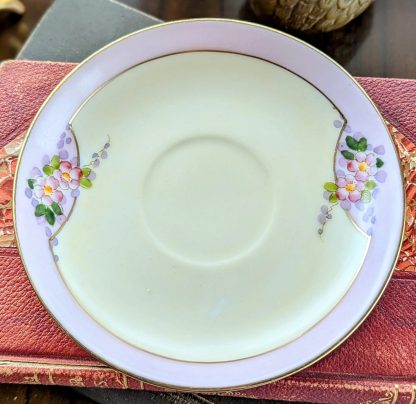 Lilac flower cluster gilt cup and saucer set - Image 7