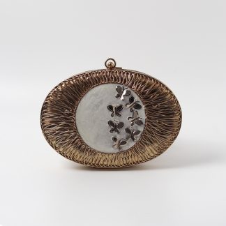 Vintage Gold Butterfly Oval Evening Bag