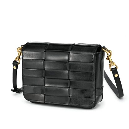 Vintage hand-woven top-grain cowhide crossbody bag - Image 11