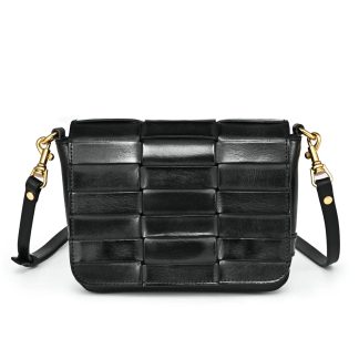 Vintage hand-woven top-grain cowhide crossbody bag