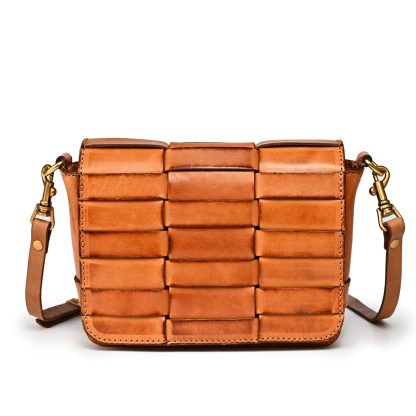 Vintage hand-woven top-grain cowhide crossbody bag - Image 8