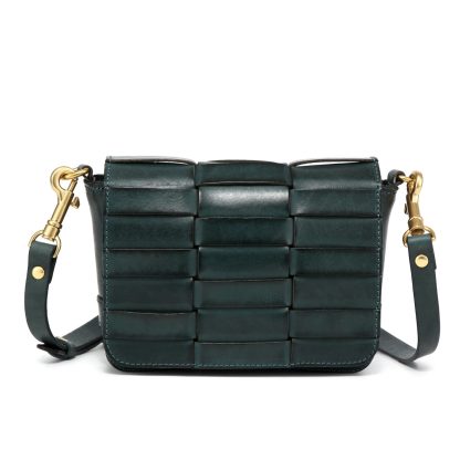 Vintage hand-woven top-grain cowhide crossbody bag - Image 7