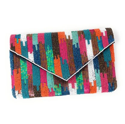 Rainbow Falls Handmade Sequin Beaded Clutch - Image 2