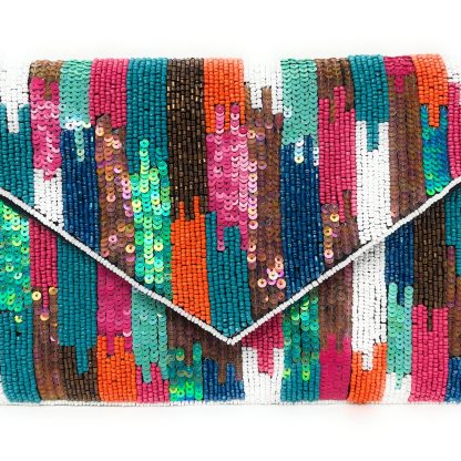 Rainbow Falls Handmade Sequin Beaded Clutch - Image 6