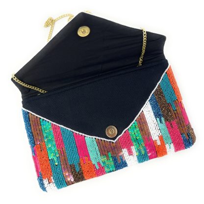 Rainbow Falls Handmade Sequin Beaded Clutch - Image 4