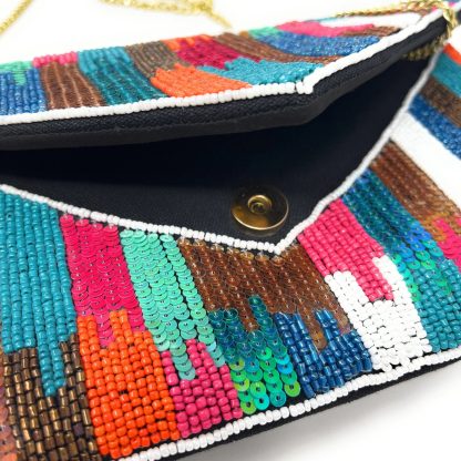 Rainbow Falls Handmade Sequin Beaded Clutch - Image 3