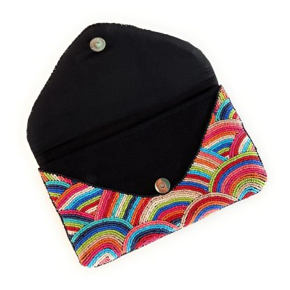 Rainbow Surge Hand-Beaded Clutch - Image 7