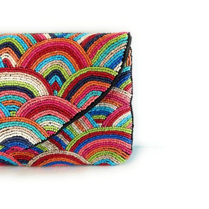 Rainbow Surge Hand-Beaded Clutch - Image 4