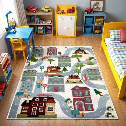 Realistic city building and traffic children's carpet - Image 3