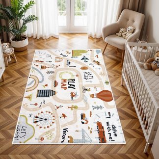 Retro Fun Game Map Children's Carpet