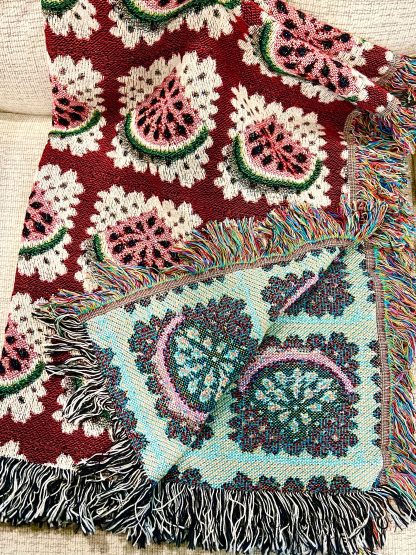 Retro Summer Watermelon Jacquard Blanket - Image 5