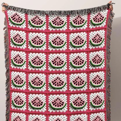 Retro Summer Watermelon Jacquard Blanket - Image 4