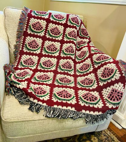 Retro Summer Watermelon Jacquard Blanket