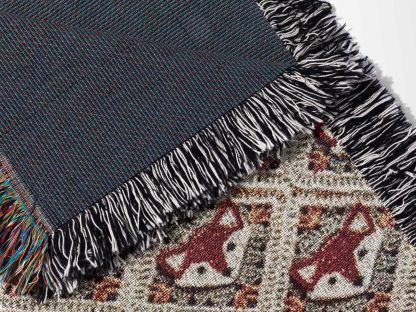 Retro Western Bull Geometric Jacquard Blanket - Image 5