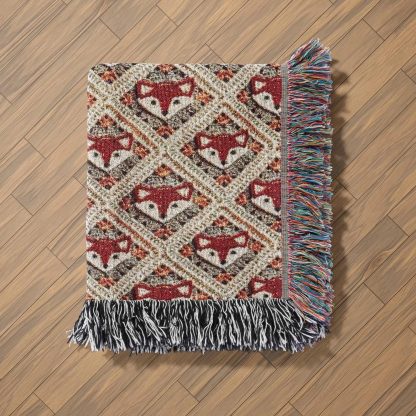 Retro Western Bull Geometric Jacquard Blanket - Image 3