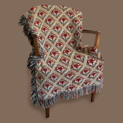 Retro Western Bull Geometric Jacquard Blanket - Image 2