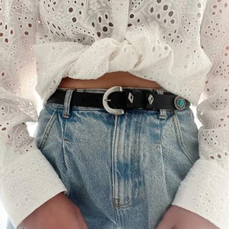 Retro bohemian black belt