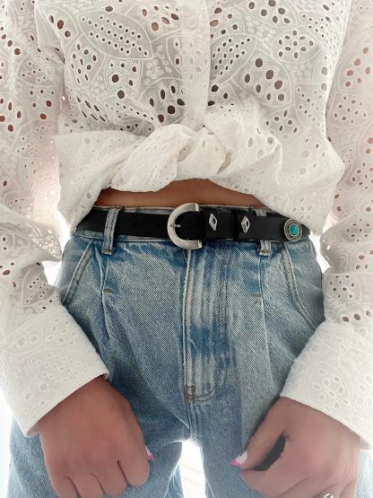 Retro bohemian black belt