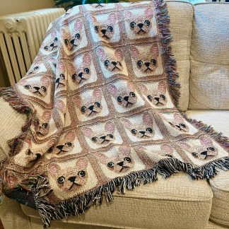 Retro cute French bucket jacquard blanket