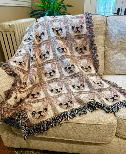 Retro cute French bucket jacquard blanket