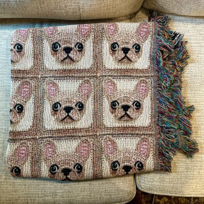 Retro cute French bucket jacquard blanket - Image 2