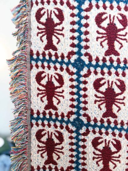 Retro fishing style crayfish jacquard blanket - Image 7