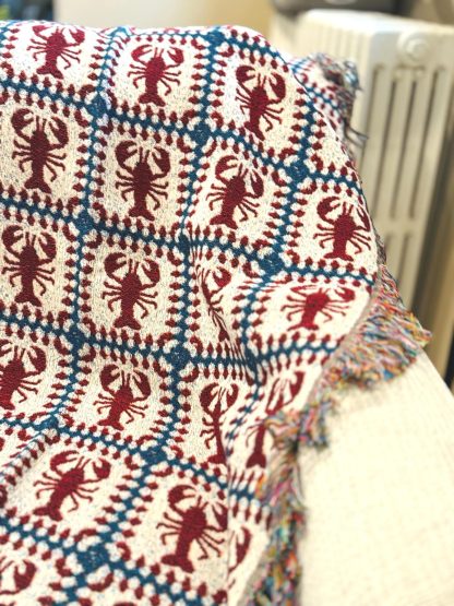 Retro fishing style crayfish jacquard blanket - Image 6