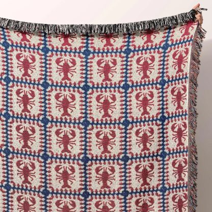 Retro fishing style crayfish jacquard blanket - Image 5
