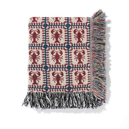 Retro fishing style crayfish jacquard blanket - Image 2