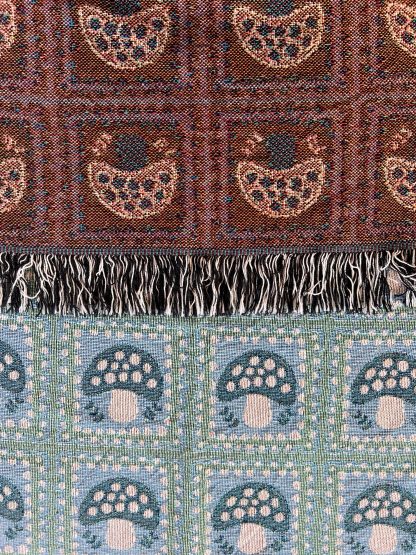 Natural forest mushroom jacquard tassel blanket - Image 2