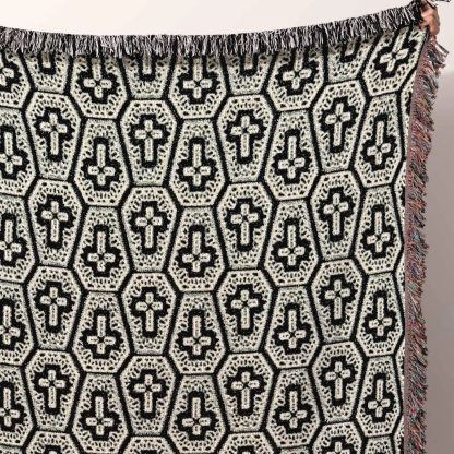 Retro geometric totem jacquard blanket - Image 4