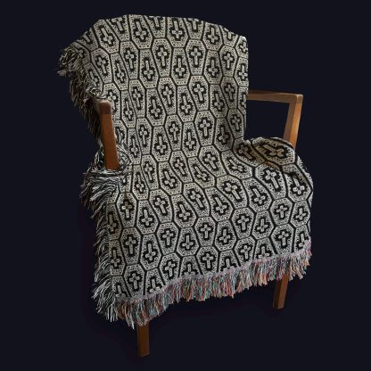 Retro geometric totem jacquard blanket - Image 3