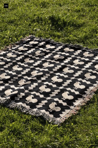 Retro pastoral style rooster jacquard blanket - Image 4