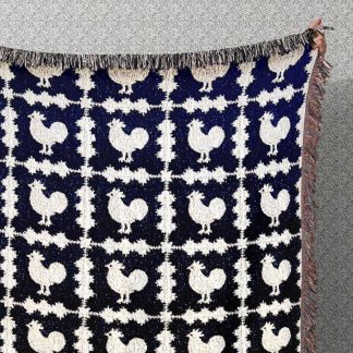 Retro pastoral style rooster jacquard blanket