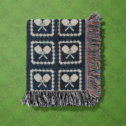 Retro sports style tennis racket jacquard blanket - Image 2